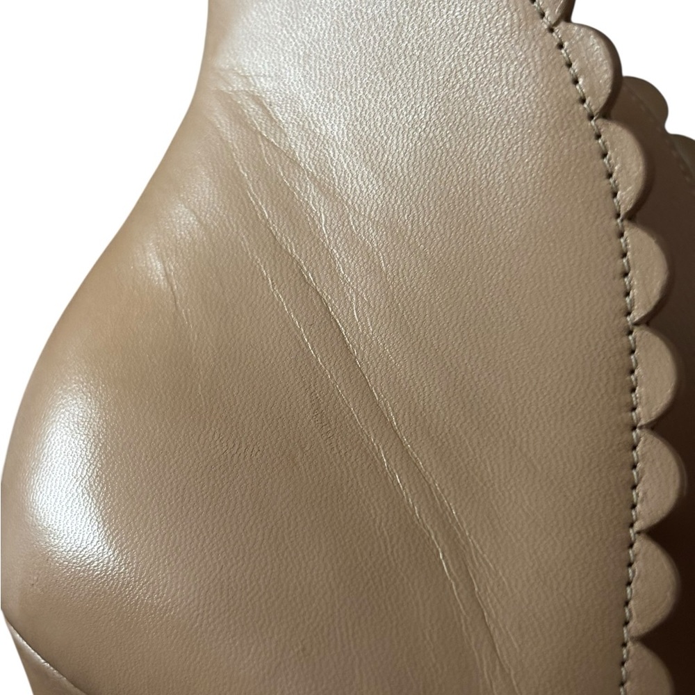 Christian Louboutin Pijonina 120 Peep Toe Scalloped Pumps Size 37.5 - Picture 8 of 15